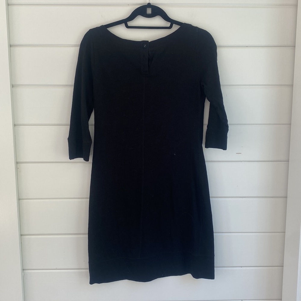 Banana Republic | Black Knee Length Poplin Cotton Half Sleeve Dress - Picture 3 of 8